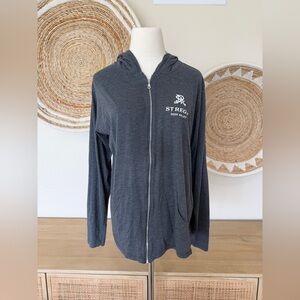 Women’s Lightweight Full-zip Hooded Long Sleeve, St. Regis Deer Valley, Gray, XL